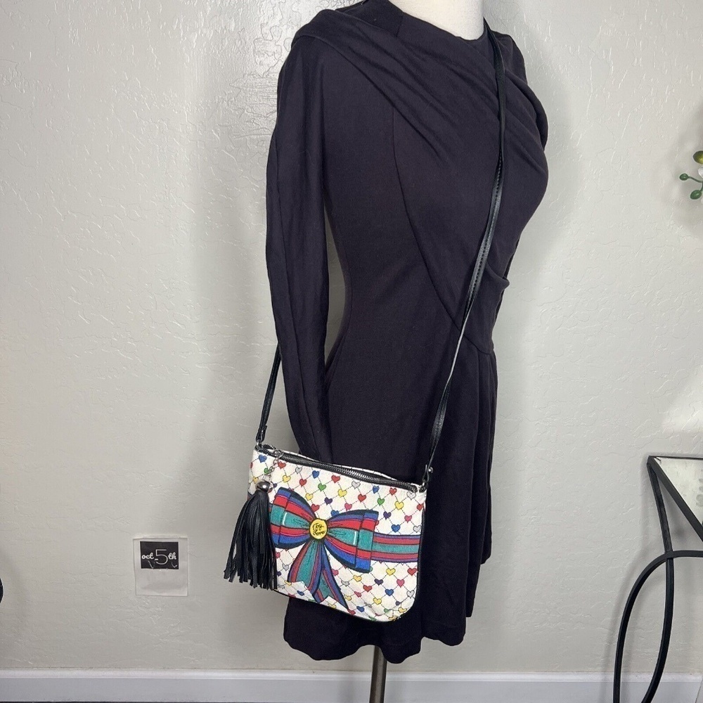 Brighton Love & Joy Rainbow Canvas Crossbody Shoulder Bag